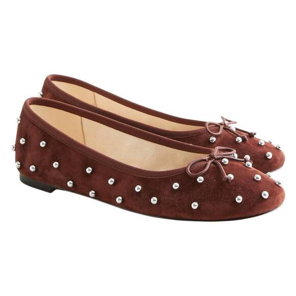 J.CREW Shoes - NEW J.CREW j. crew suede round toe andi ballet w studs warmed walnut us w9 cm926